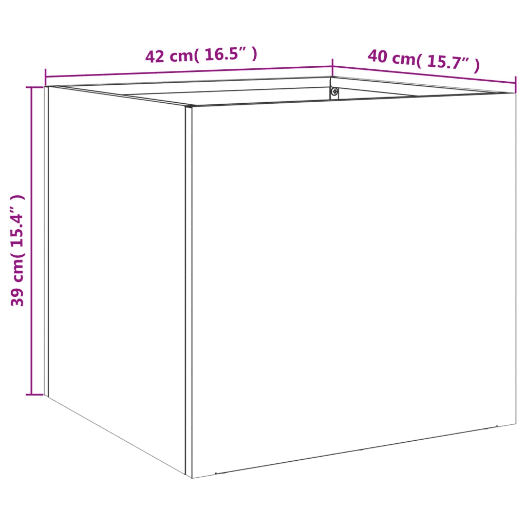 Fioriera | Cassetta per fiori | Vaso Bianca 42x40x39 cm in Acciaio