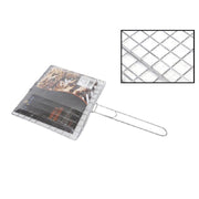 Trade Shop - Graticola Griglia Barbecue Doppia In Ferro Grigliata Pesce Arrosto 21.5 X 19.5cm -