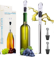 Wijnkoeler in Acciaio Inossidabile con Lunga Durata di Raffreddamento - 2 Stami di Raffreddamento - 2 Dispensieri per Vino - 2 Stopperi per Vino