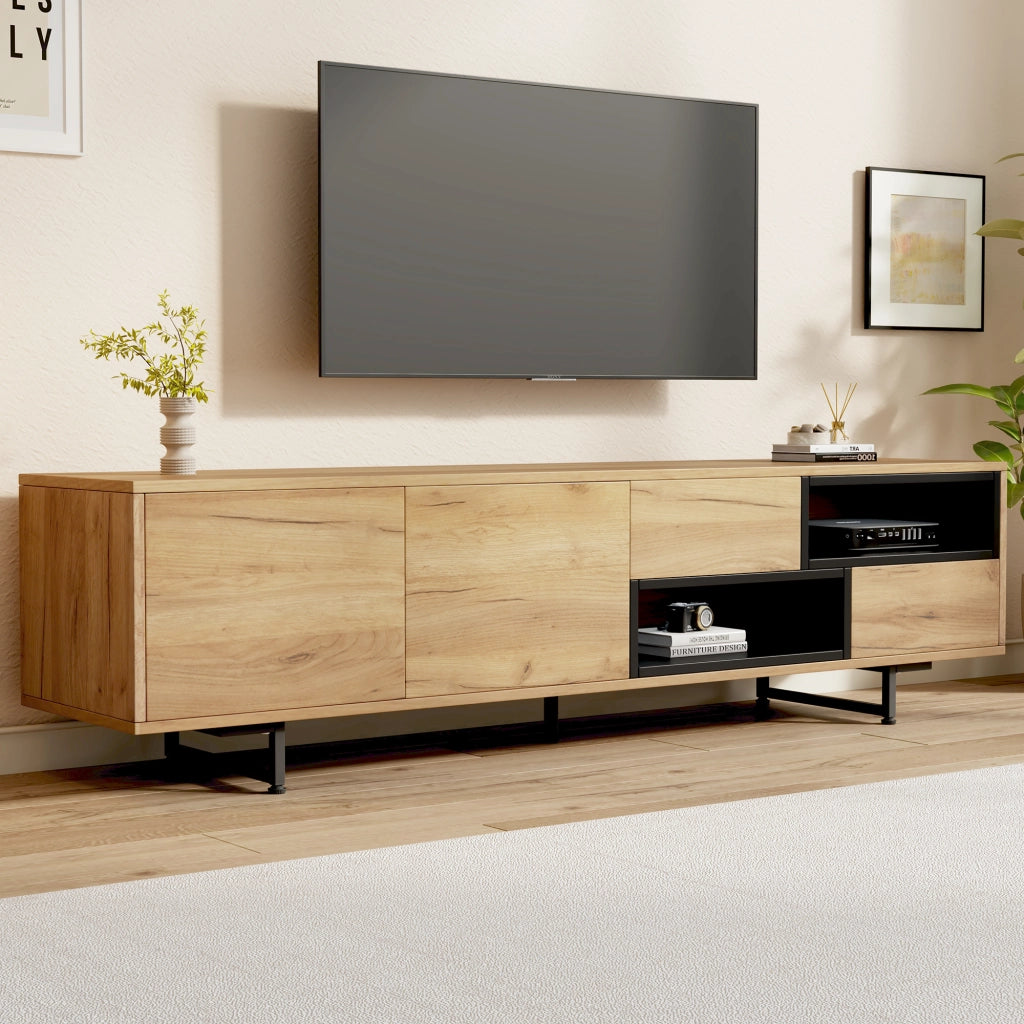 Cassettiera per TV legno chiaro in truciolare 173 x cm