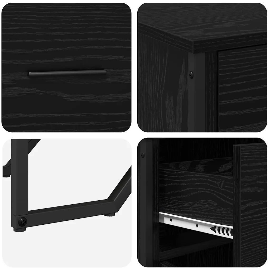 Credenza con cassetto Rovere Nero 97 x 32,5 x 74,5 cm 868778
