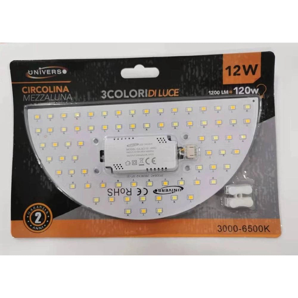 Trade Shop - Circolina A Mezzaluna Disco Led Calamita 12w 3 Toni Di Colore Luce 1200lm Ca-3c -