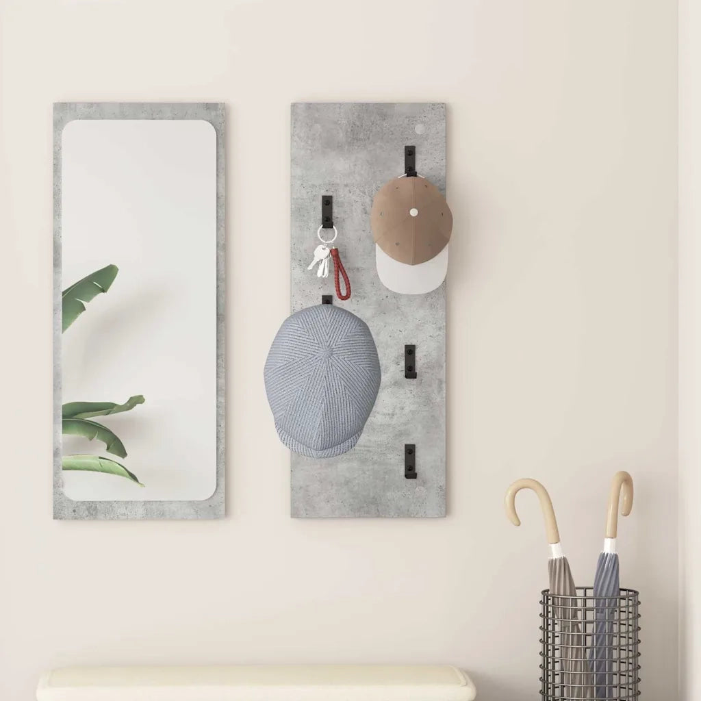 Appendiabiti a muro Grigio cemento 30 x 1,5 x 80 cm 874470