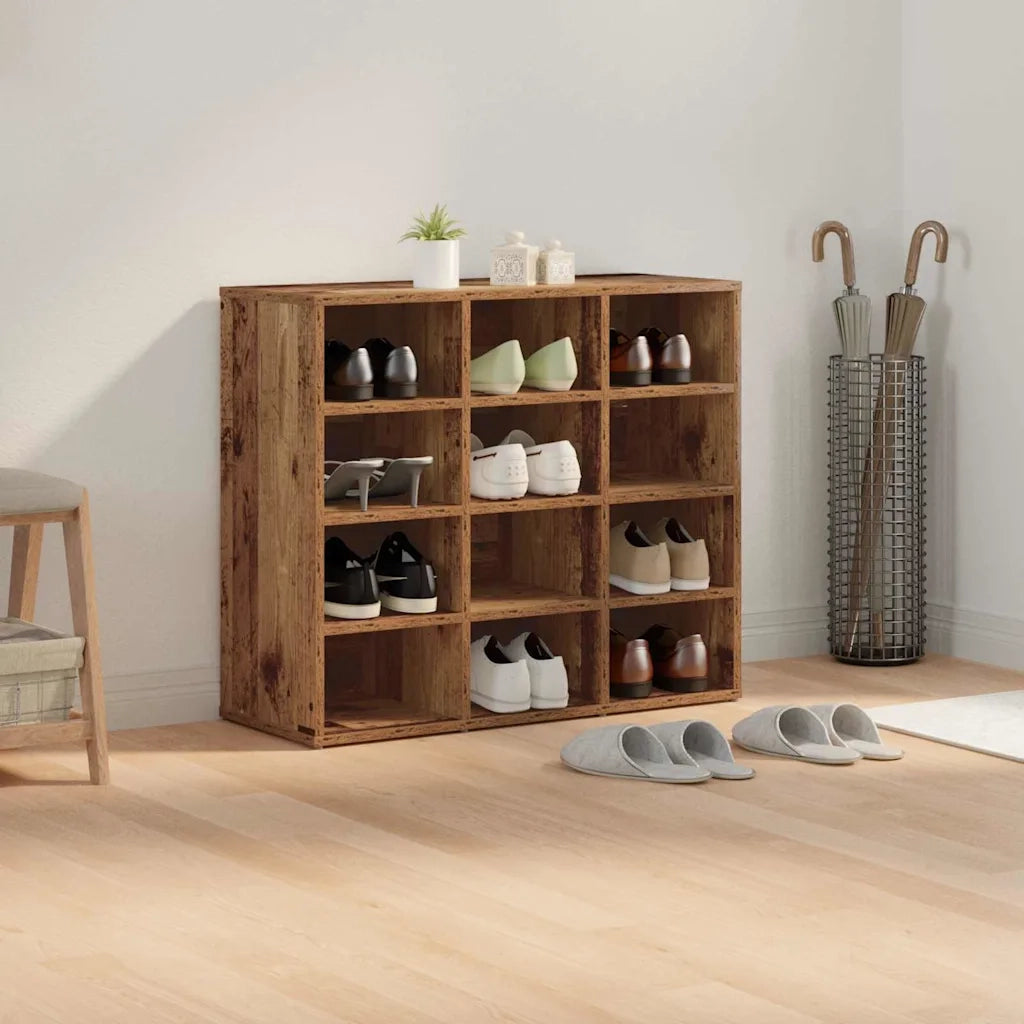 vidaXL Scarpiera Legno vecchio 77.5 x 30 x 67 cm Legno multistrato
