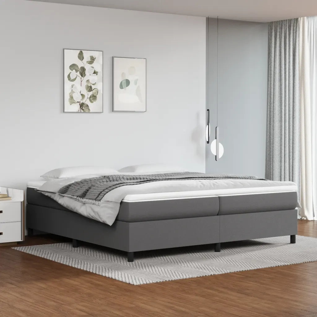 Struttura Letto a Rete a Molle-Giroletto Grigio 200x200 cm in Similpelle 150681