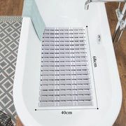 Mat anti-slip in silicone con ganci per bagno e doccia