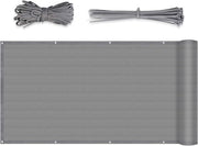 Schermo balcone protezione vista trasparente HDPE 220 g/m² resistente alla luce 75 x 600 cm grigio chiaro