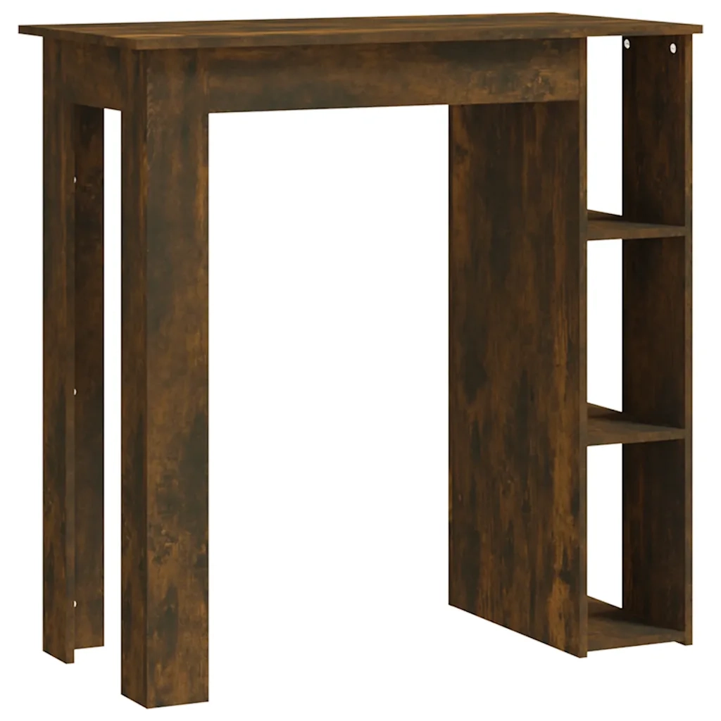 Tavolino da Bar con Ripiani-Tavolino da soggiorno-Tavolo Rovere Fumo 102x50x103,5 cm