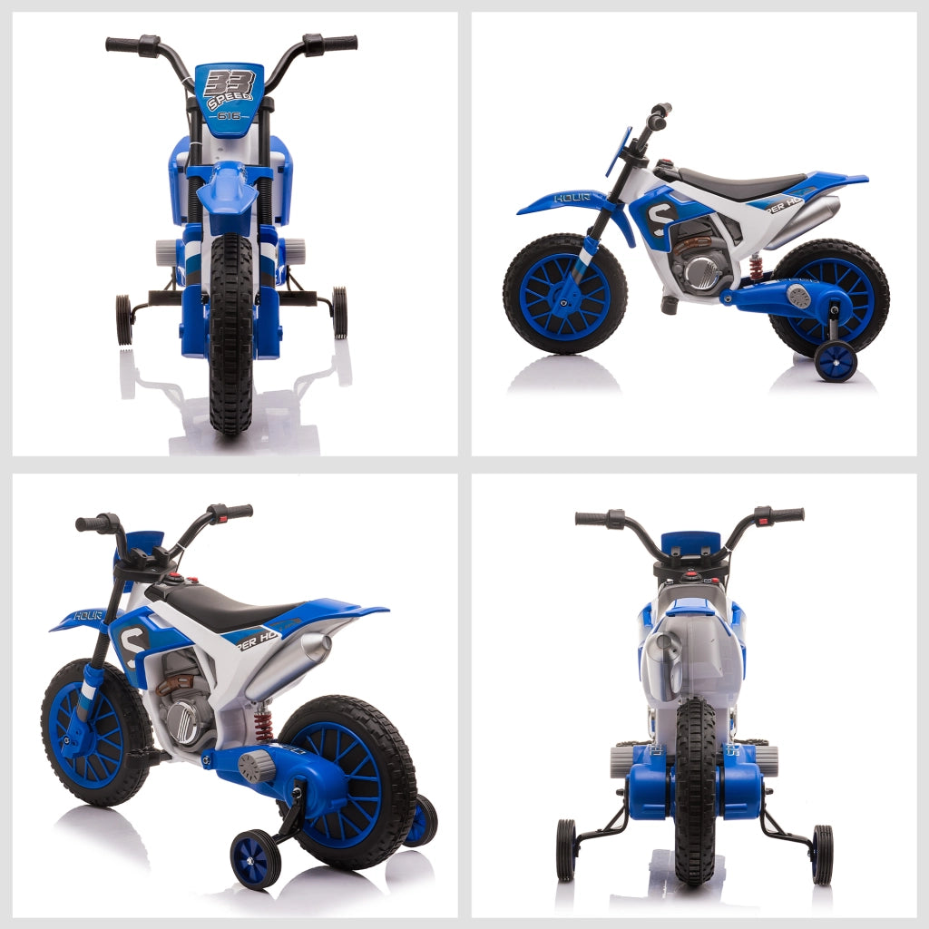 Moto Elettrica per Bambini 3-5 Anni 12V ¨C zephmum ¨C 106.5x51.5x68 cm Blu