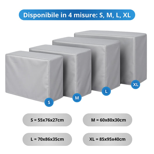 Copri Condizionatore da Esterno Impermeabile Taglia S in PVC Finitura Liscia Grigio