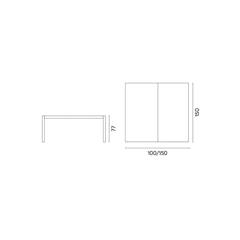 Tavolo Giacinto 100/150X150 Antracite - Gambe Scorrevoli Moia