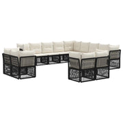 Set Divano da Giardino 13 pcs Nero polyrattan 3434434