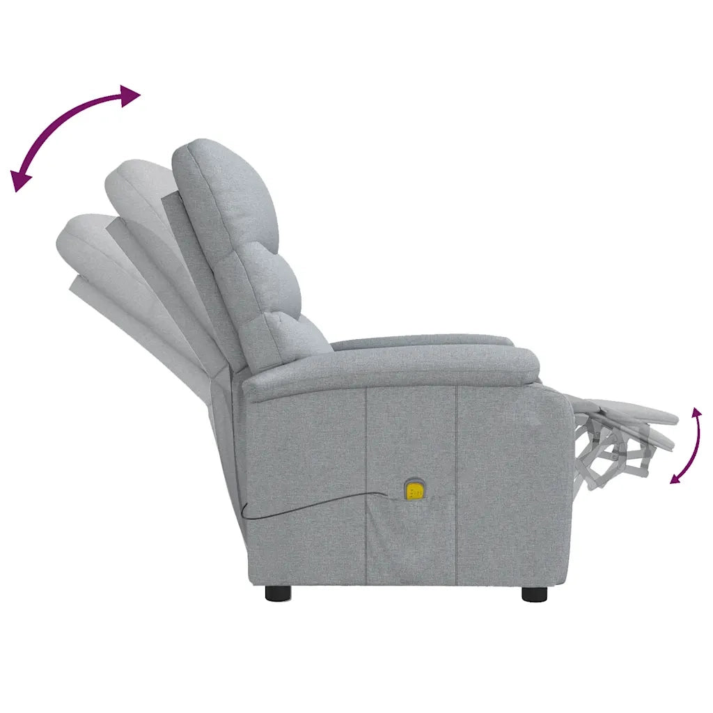 Poltrona Massaggiante Reclinabile Grigio Chiaro in Tessuto cod mxl 52950
