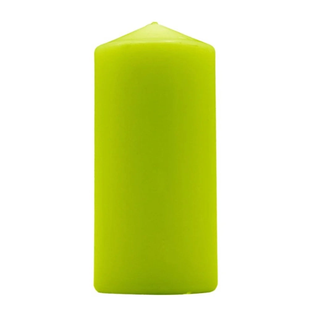 Trade Shop - Set 12pz Candela Verde Forma Cilindrica 150x70mm Decorazioni Interni Centrotavola 031770 -