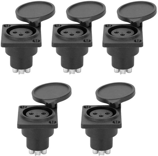 Set di 5 Presselec XLR Femmina - Impermeabile e Robusto - Ideale per Audio - Perfetto per Microfoni - Adatto per Uso Esterno