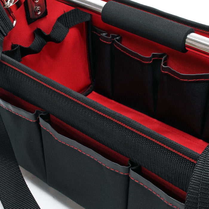 Borsa portautensili L con scomparti interni ed esterni tracolla regolabile e maniglia di trasporto