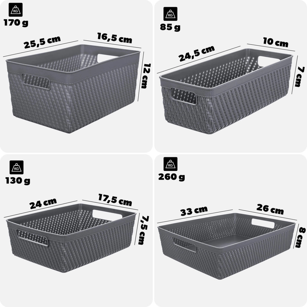 Set di 4 cestini organizer KADAX per riporre oggetti.