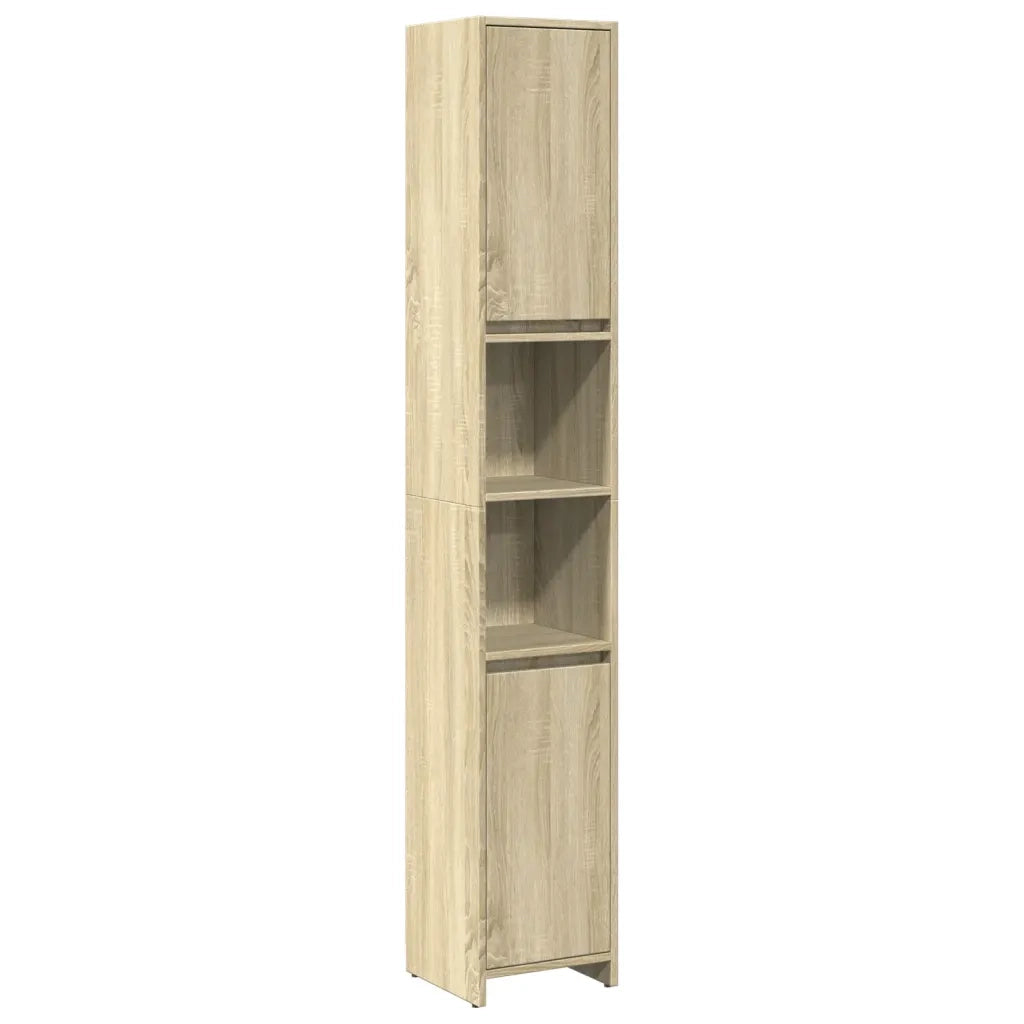 Set Mobili da Bagno 3 pz Rovere Sonoma in Legno Multistrato