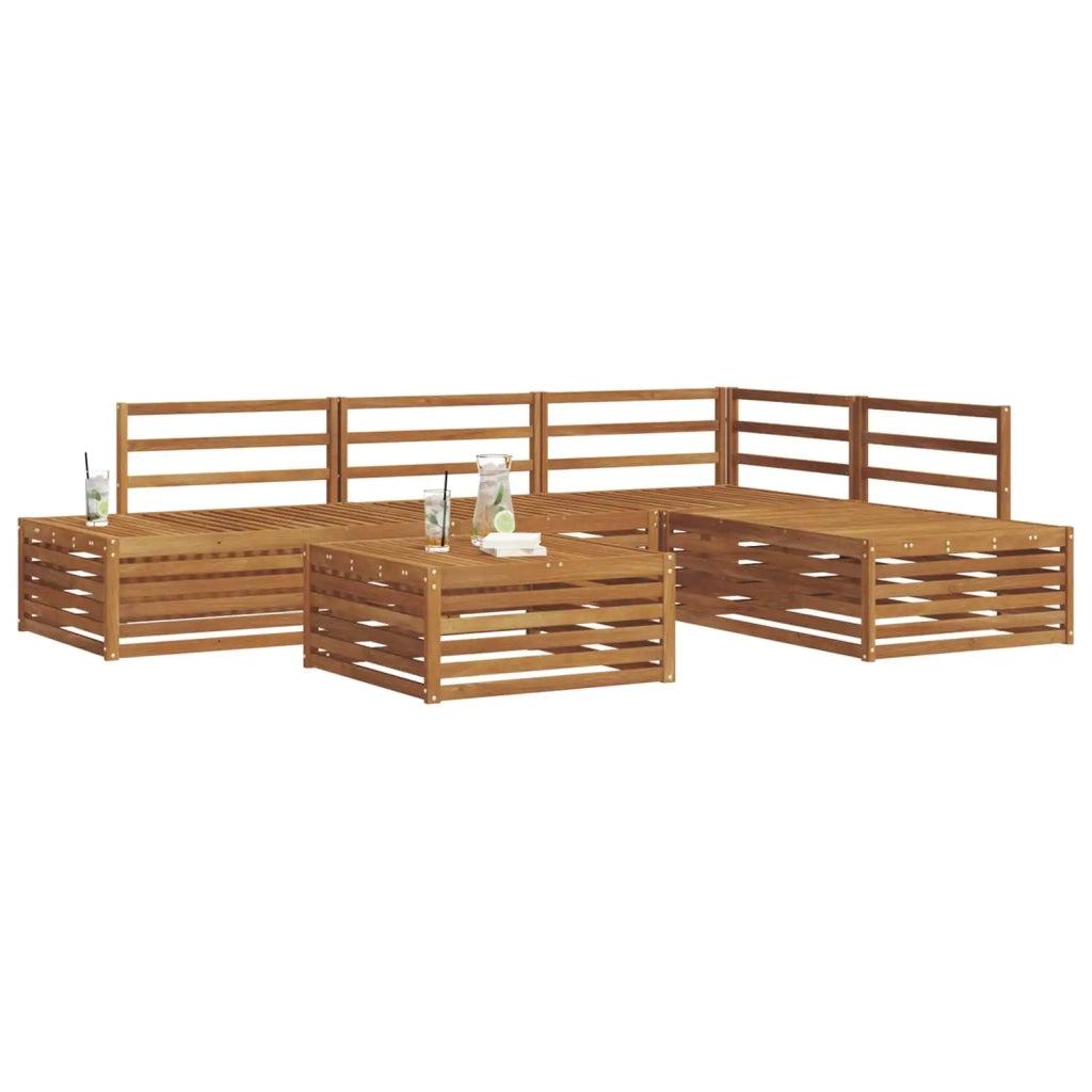 Set di divani da esterno 5 Pezzo Naturale
