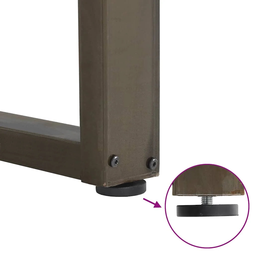 Set di 2 gambe regolabili per tavolo da pranzo a forma di U 80 x 73 cm design moderno acciaio naturale 02_0057431