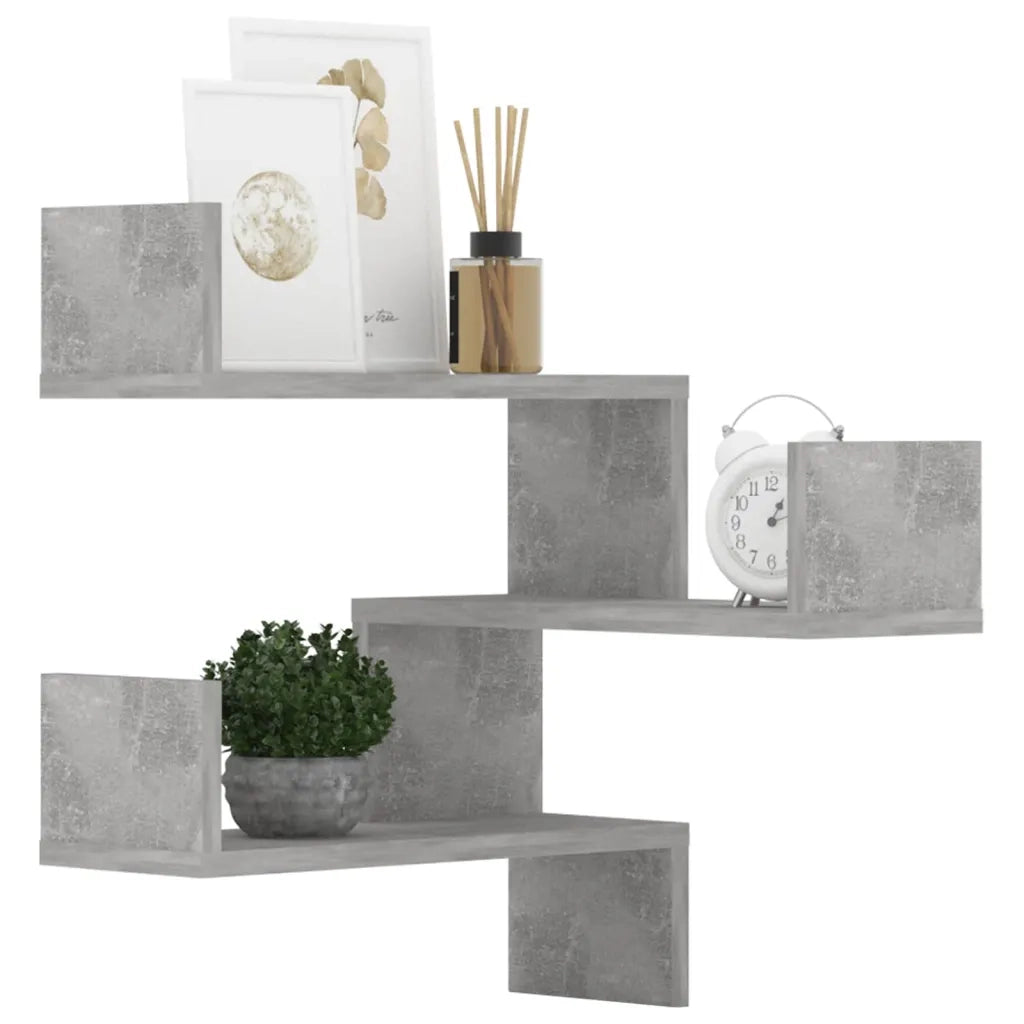 Scaffali Angolari Muro 2pz Grigio Cemento 40x40x50 Multistrato 807232