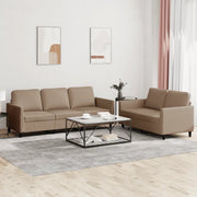 Set di Divani 2 pz con Cuscini cappuccino in Similpelle 3201764