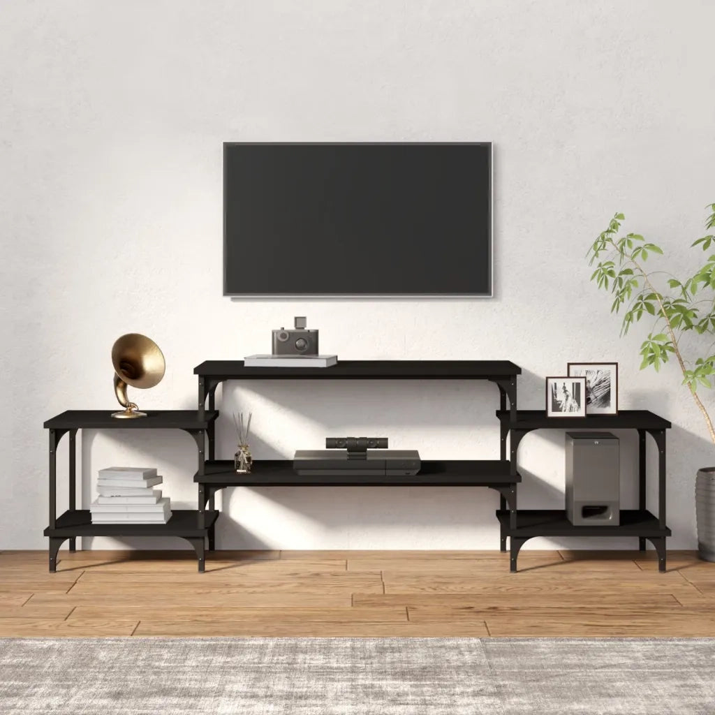 Mobile Porta TV Nero 157x35x52 cm in Legno Multistratocod mxl 79144