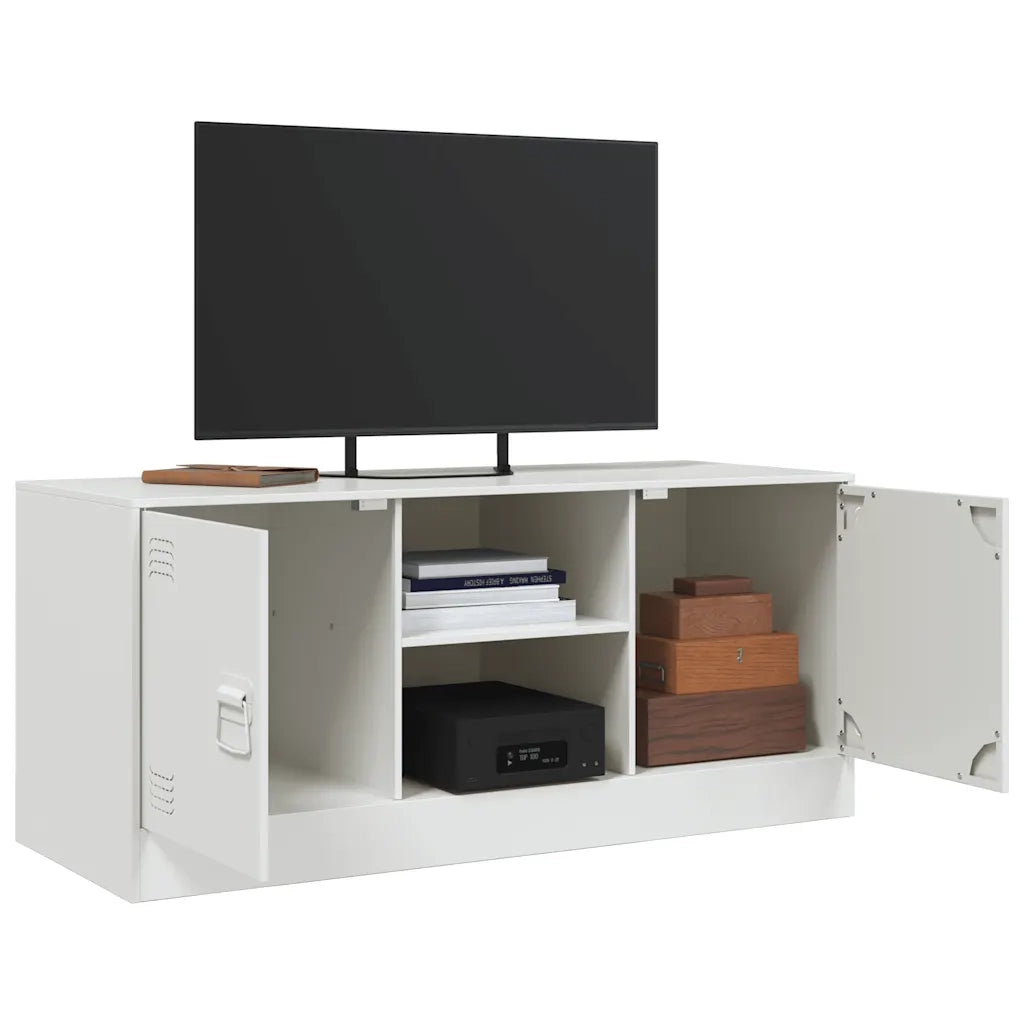 Mobile Porta TV-Mobile per TV-Credenza TV Bianco 99x39x44 cm in Acciaio 105244