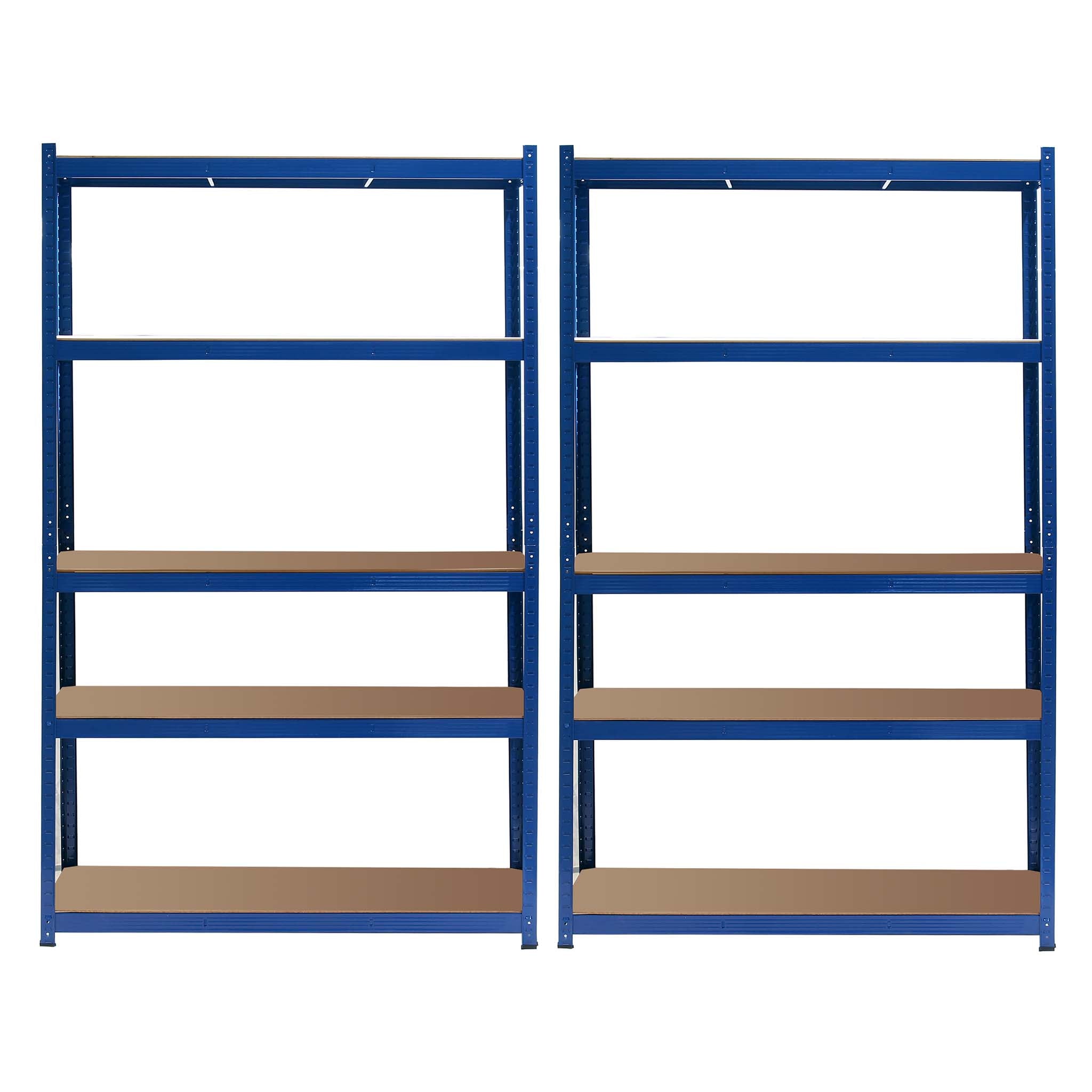 Set 2x Scaffali a incastro per carichi pesanti Blu 120x50x200cm 5 ripiani 175kg/piano