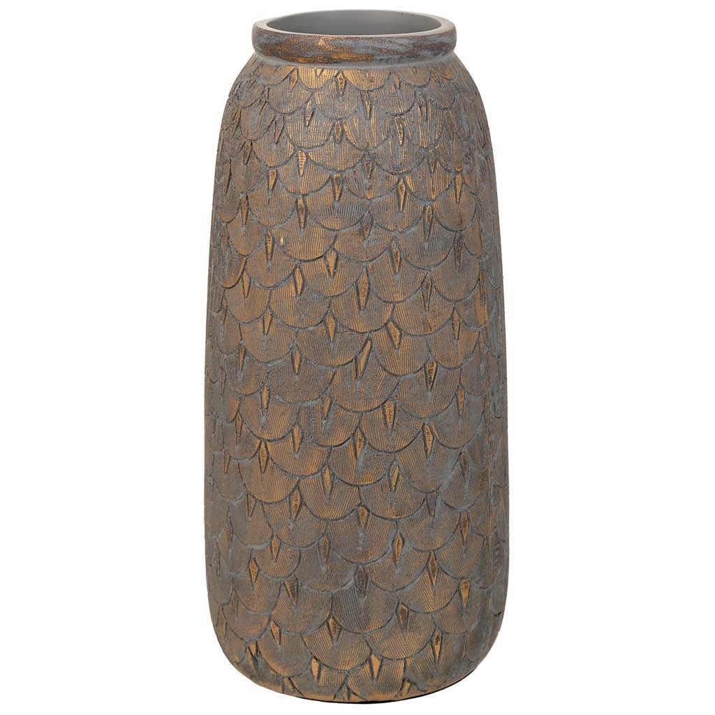 Vaso polirresina marrone 15x15x31h cm