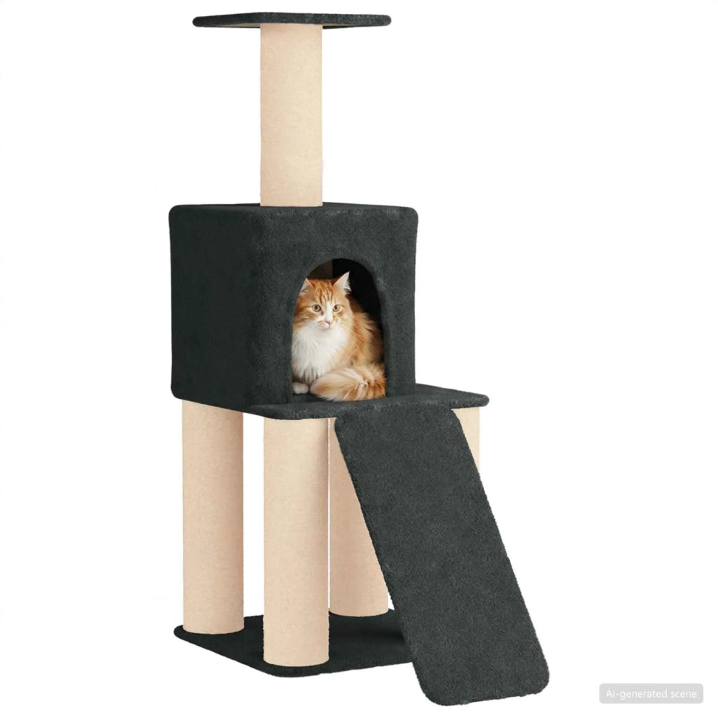 Albero per gatti con pali per graffiare in sisal Grigio Scuro 42033044