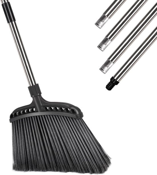 Assemini pesanti per giardino - 38 cm di larghezza, con setole rigide e 142 cm di manico estendibile