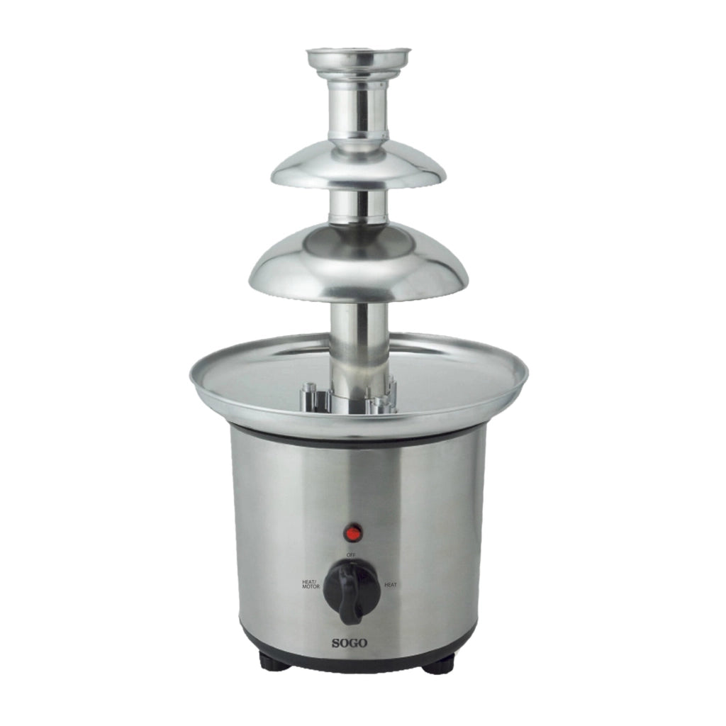 Fontana di cioccolato elettrica 3 livelli, cascata cioccolato 700g, acciaio inox 100W feste party - SOGO