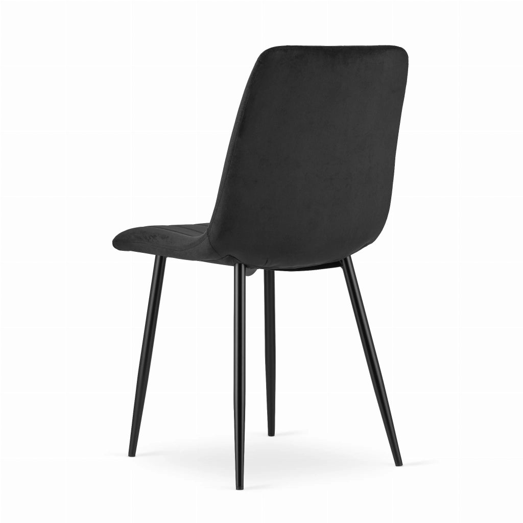 Valora JEWA Sedia in velluto nero dal design ergonomico per soggiorno x3