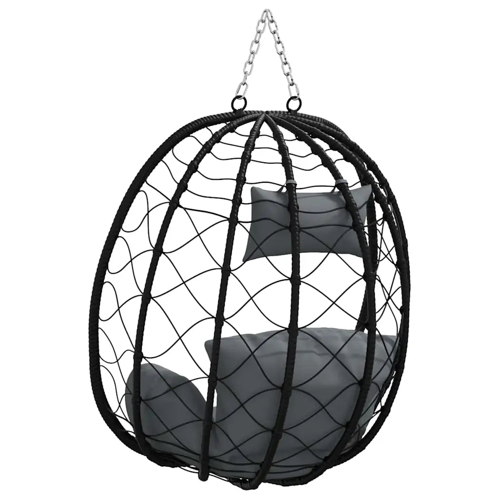 Sedia uovo sospesa Antracite 91,5 x 54,5 x 107 cm polyrattan 42003844