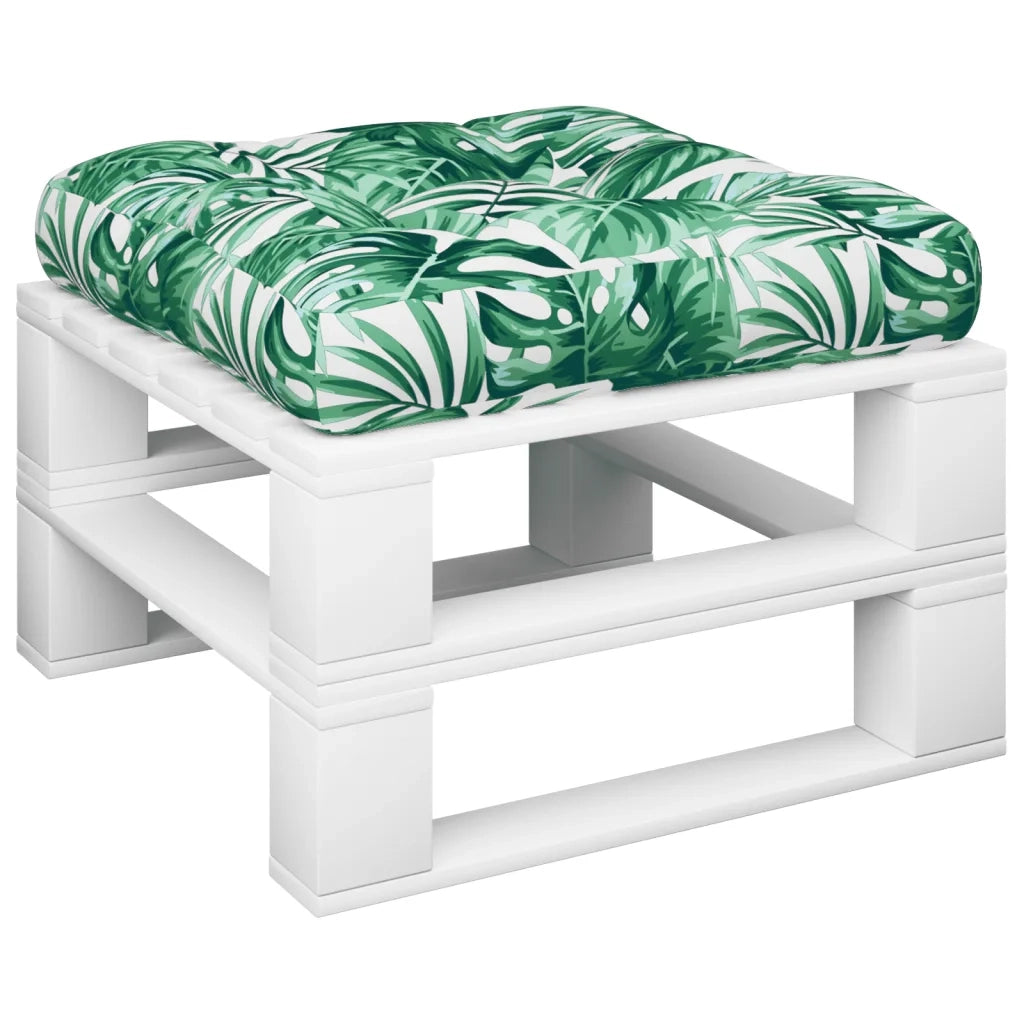 Cuscino per pallet | Cuscini per sedie Motivo a Foglie 58x58x10 cm Tessuto