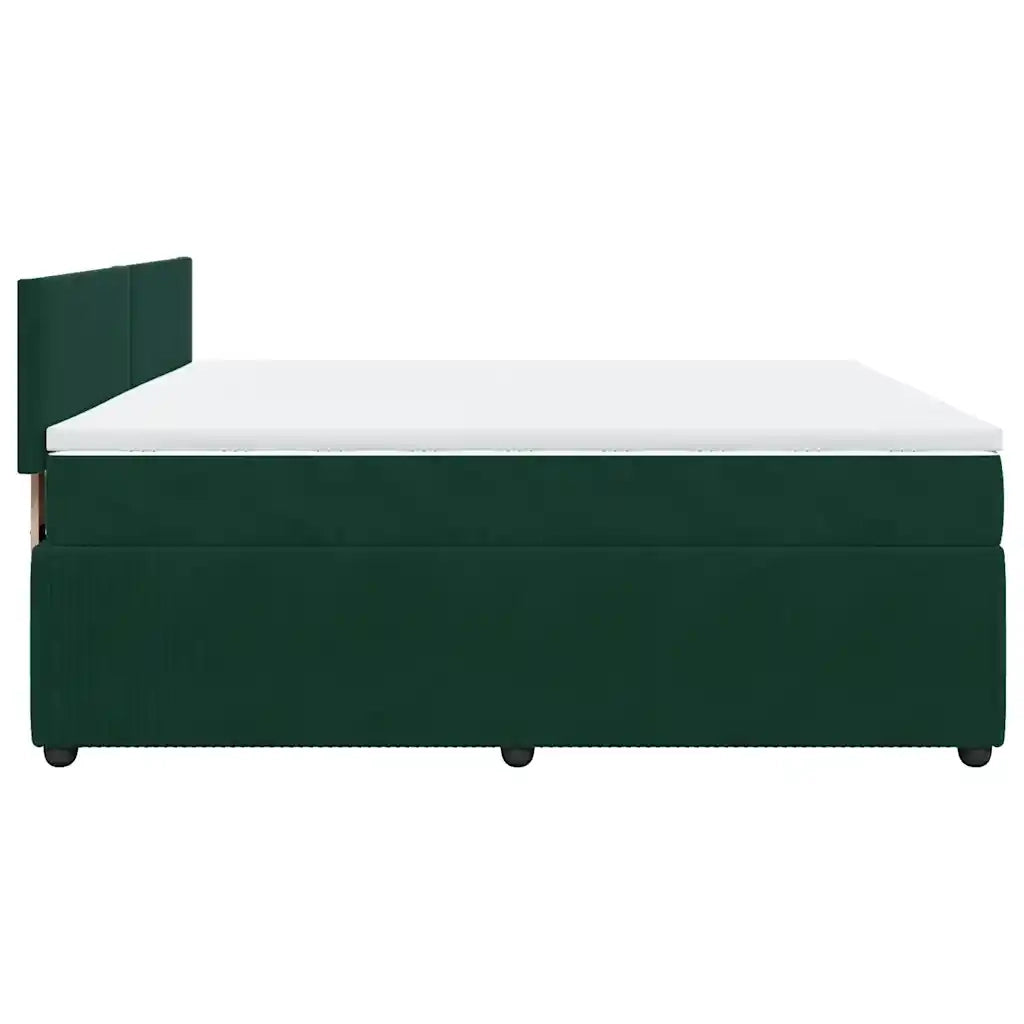 vidaXL Giroletto a Molle con Materasso Verde Scuro 180x200 cm Velluto