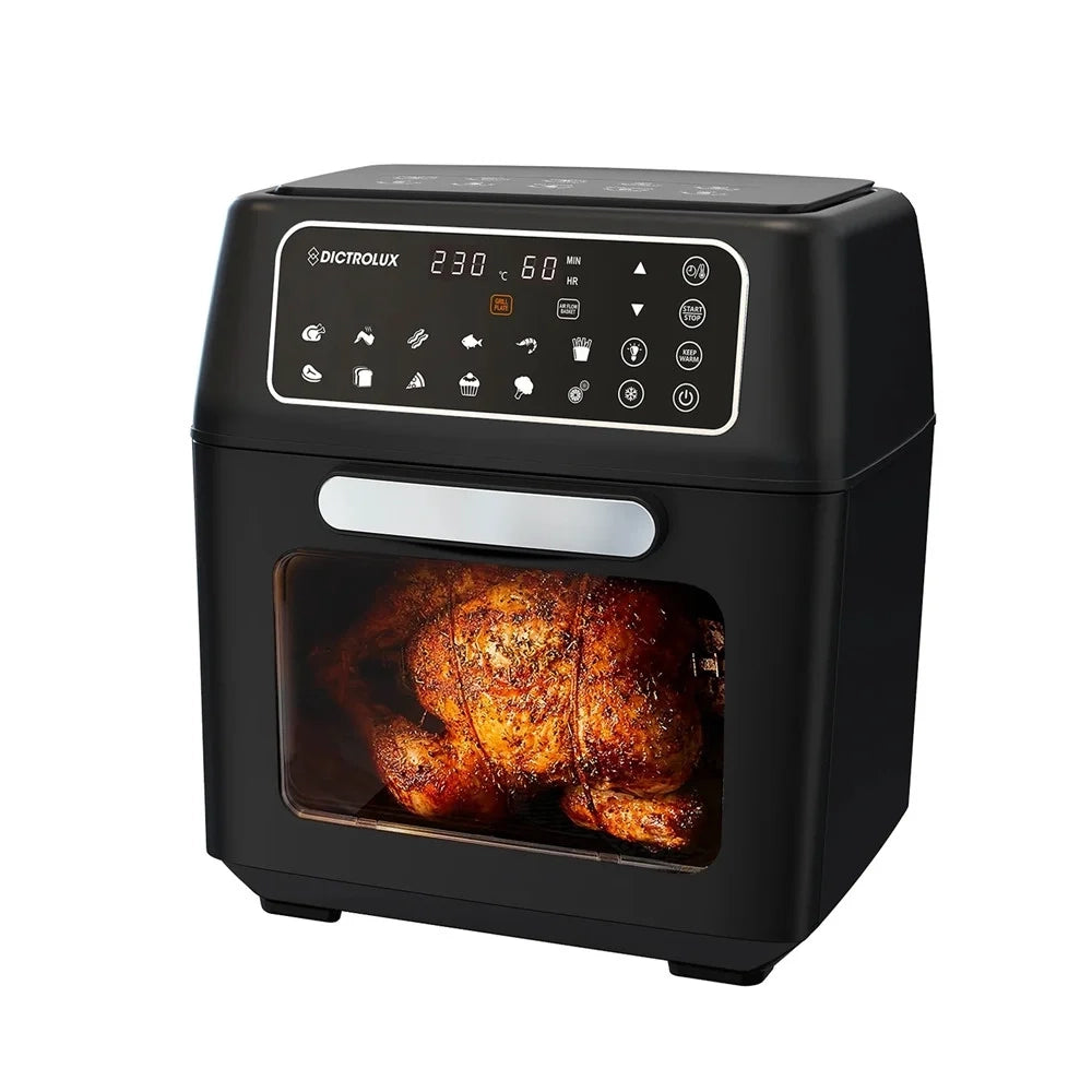 Trade Shop - Forno Friggitrice Ad Aria Multifunzione Digitale 2400w 12lt 2 Modalità Cottura 14 Programmi -