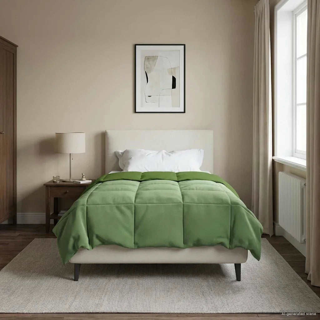 Duvet Estivo Trapuntato Verde 135 x 200 cm Microfibra 42025953