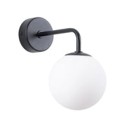 Applique nera metallo vetro sfera bianca G9 KOSMOS