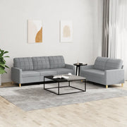 Set di Divani 2 pz con Cuscini Grigio Chiaro in Tessutocod mxl 107050
