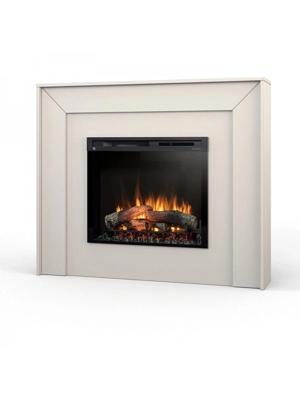 Camino Elettrico Riscaldante Da Pavimento Autoportante a LED - ZUNI 28" - 130,2 x 110 x 27,5  - Cashmere