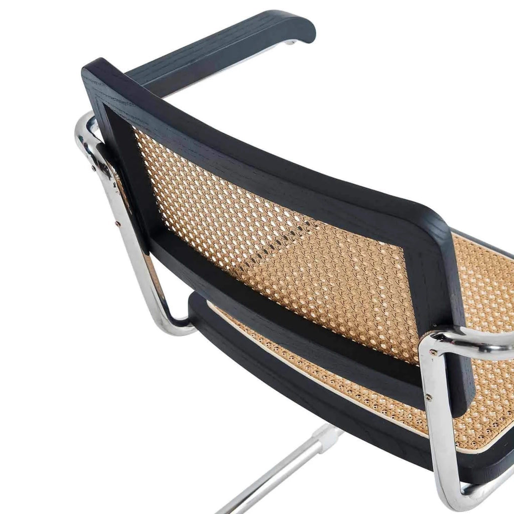 LÚZETE - POLTRONA WEBSTER RETTO NERO RATTAN NATURALE