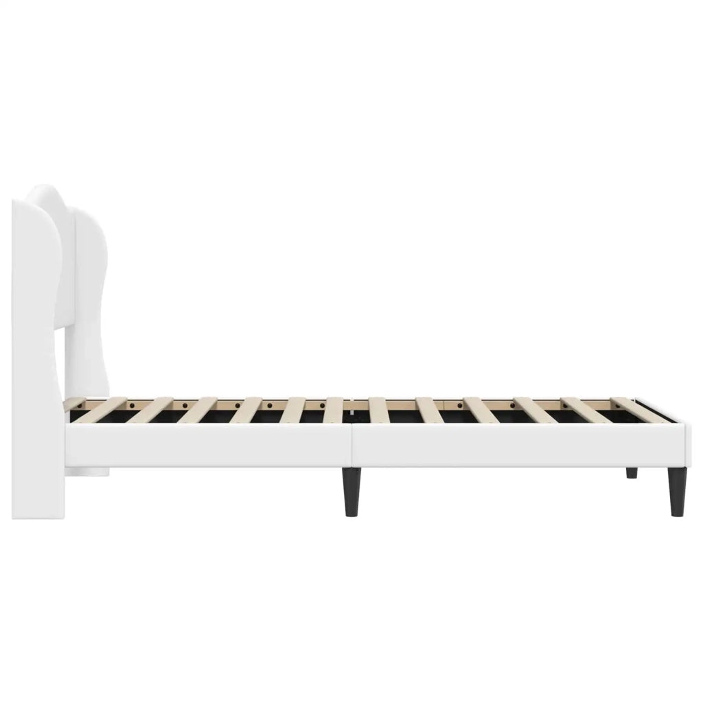 Struttura del letto con testiera Bianco 90 x 190 cm Similpelle 42027839
