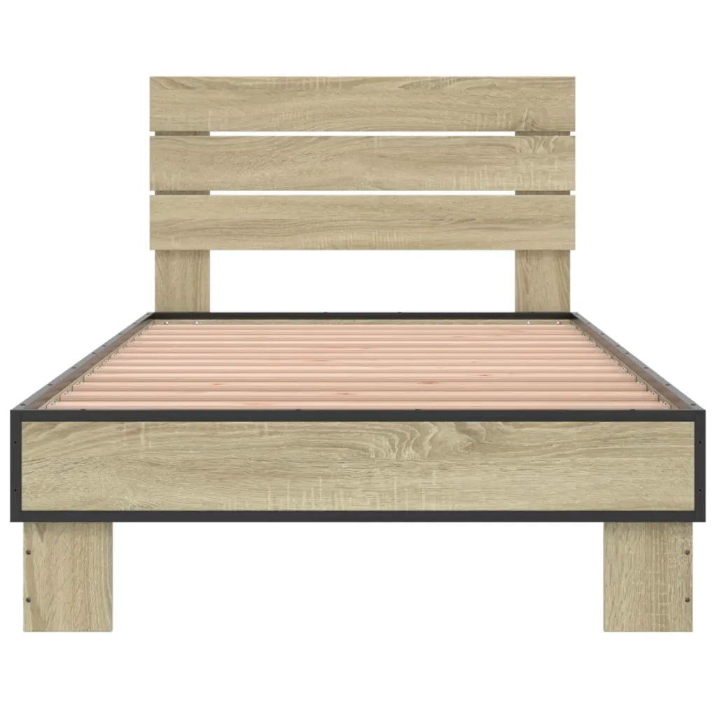 Giroletto Rovere Sonoma 90x200 cm Legno Multistrato e Metallo