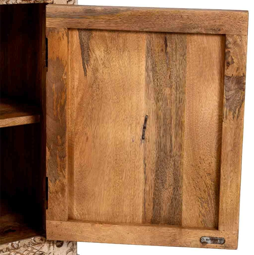 Credenza artigianale in legno beige 165x45x76h cm
