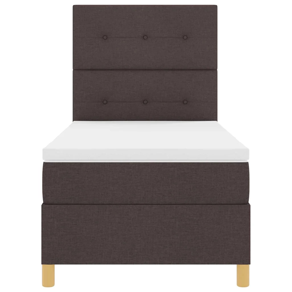 Letto a molle con testiera Marrone Scuro 100 x 200 cm Tessuto 3339598