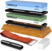 Pietre di Affilatura - Pietre a doppia faccia 400/1000, 3000/8000 Grit con Guida di Angolo di Livellamento - Kit di Affilatura e Lustraggio per Coltelli in Metallo
