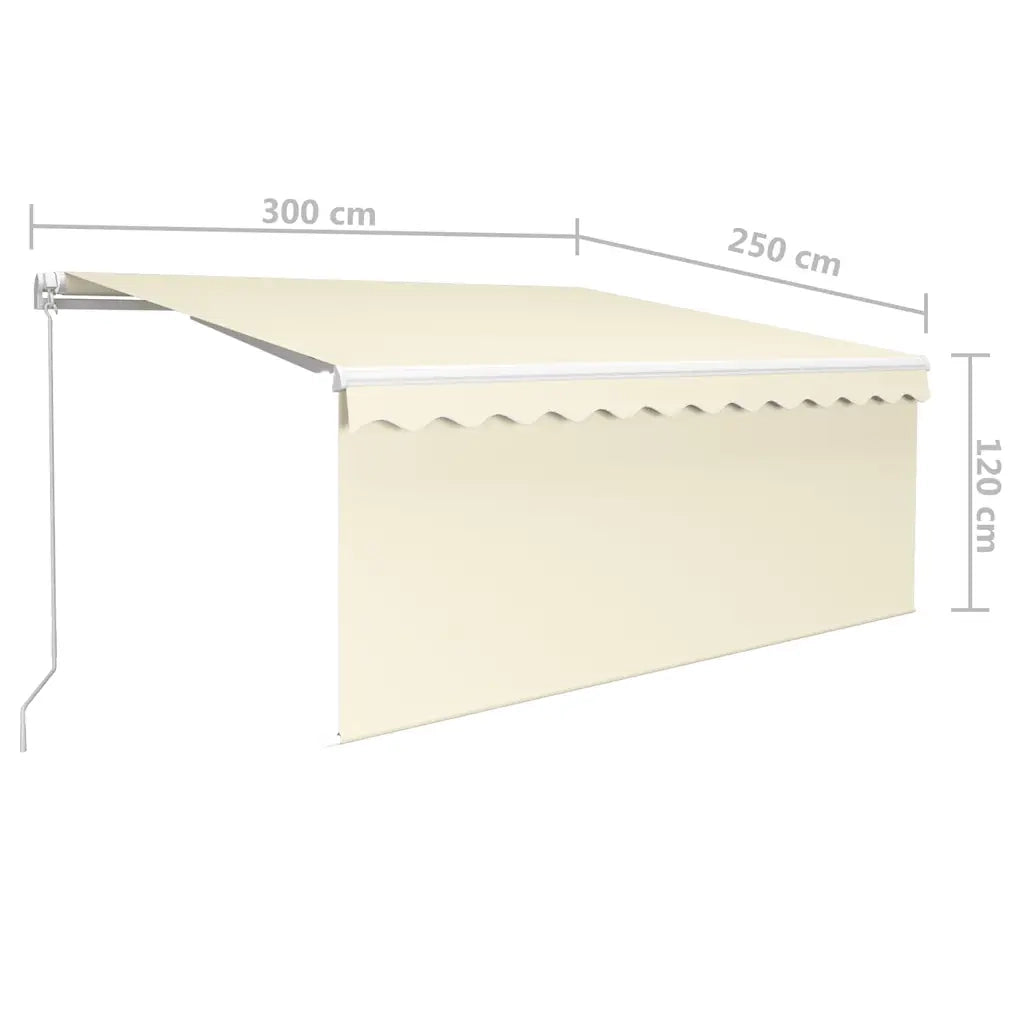 Tenda da Sole Retrattile Manuale con LED-Tenda parasole per Patio 3x2,5 m Crema 462556