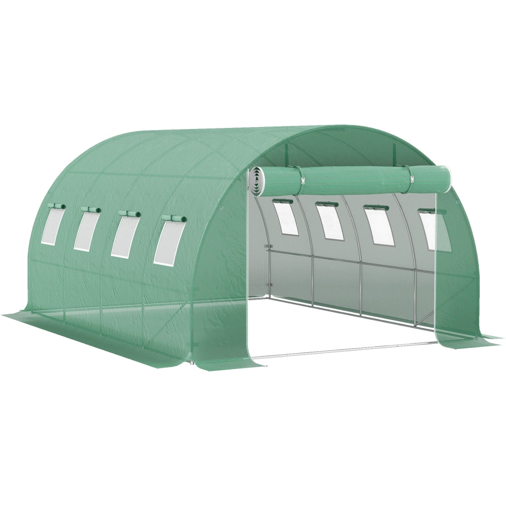 Serra da giardino tunnel ¨C Minimal ¨C 4x3x2 m verde 8 finestre porta zippata